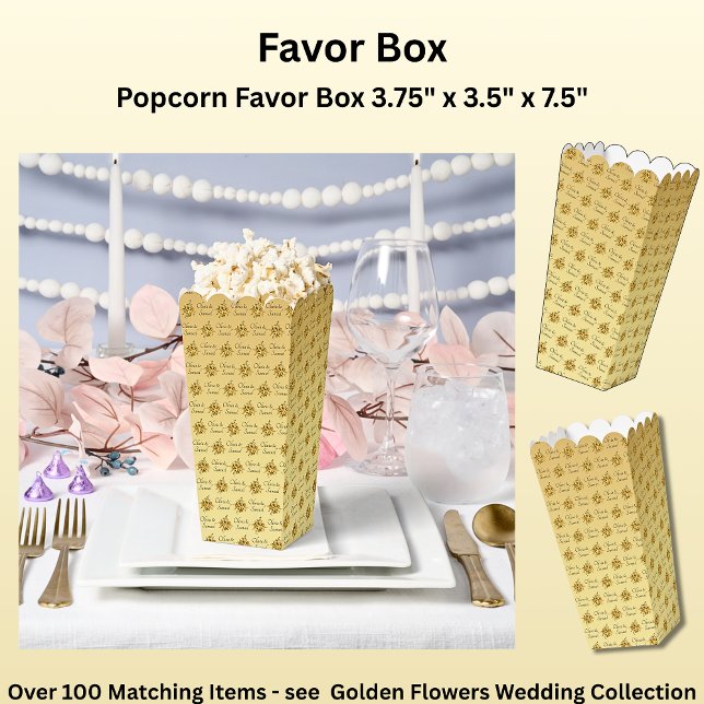 Add Your Names Golden Yellow Flowers Favor Box (Creator Uploaded)