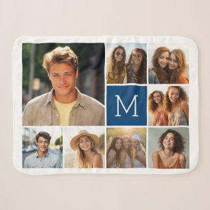 Add Your Own 8 Photo Collage -- CAN edit COLOR Sherpa Blanket