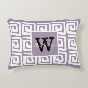 Add your own artwork and name Purple Greek Accent Pillow
