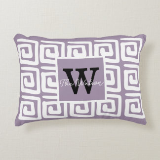 Add your own artwork and name Purple Greek Accent Pillow