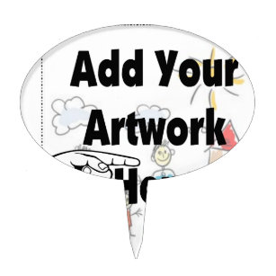 Add your own Artwork or Kid's Artwork for gifts Cake Toppers