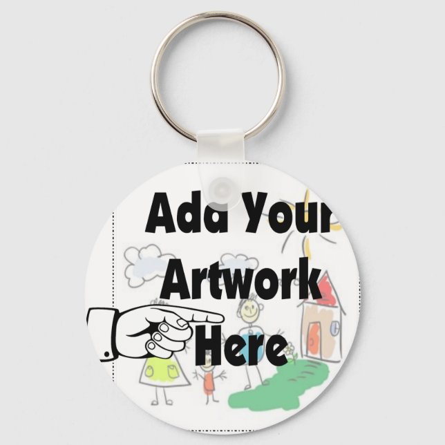 Add your own Artwork or Kid's Artwork for gifts Keychain (Front)