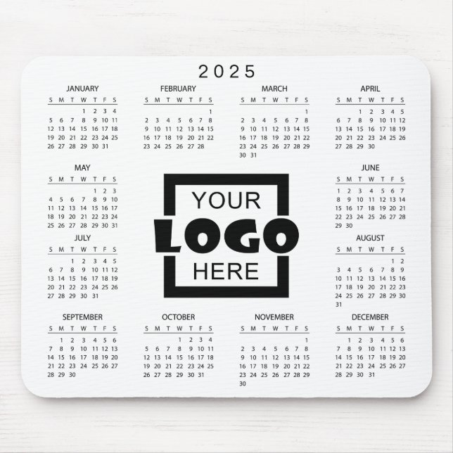Add Your Own Business Logo 2025 Calendar Mouse Pad (Front)