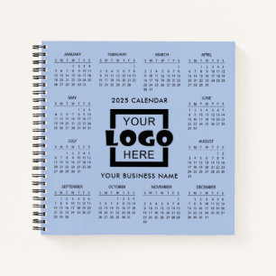 Add Your Own Business Logo 2025 Calendar Notebook