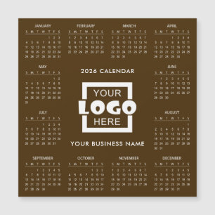 Add Your Own Business Logo 2026 Calendar Magnet