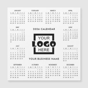Add Your Own Business Logo 2026 Calendar   Magnet