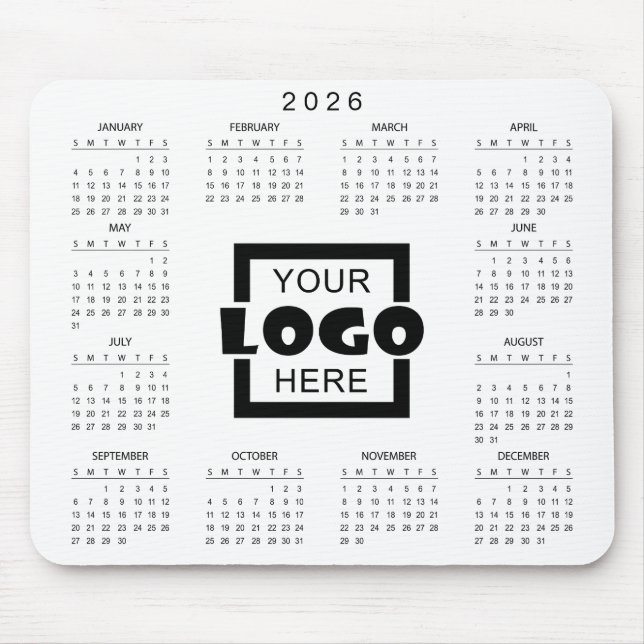 Add Your Own Business Logo 2026 Calendar Mouse Pad (Front)