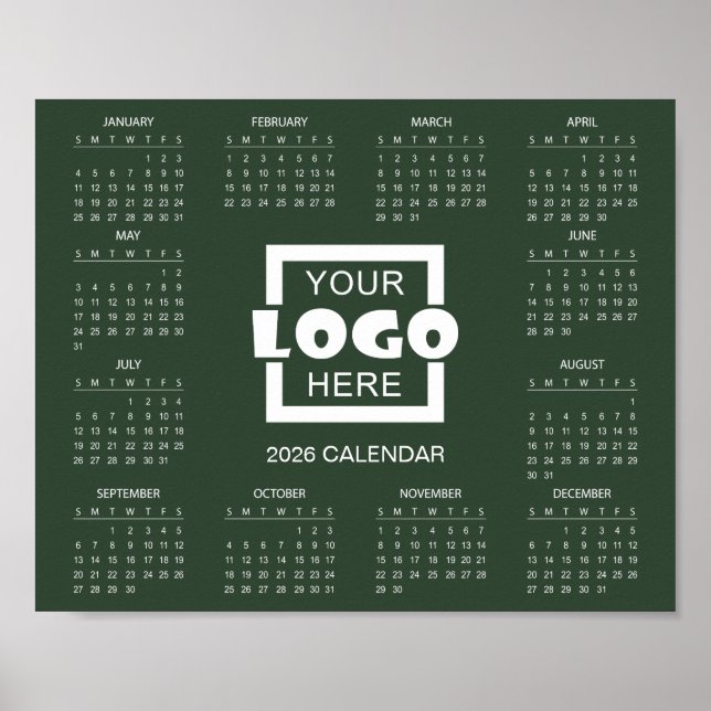 Add Your Own Business Logo 2026 Calendar Poster (Front)