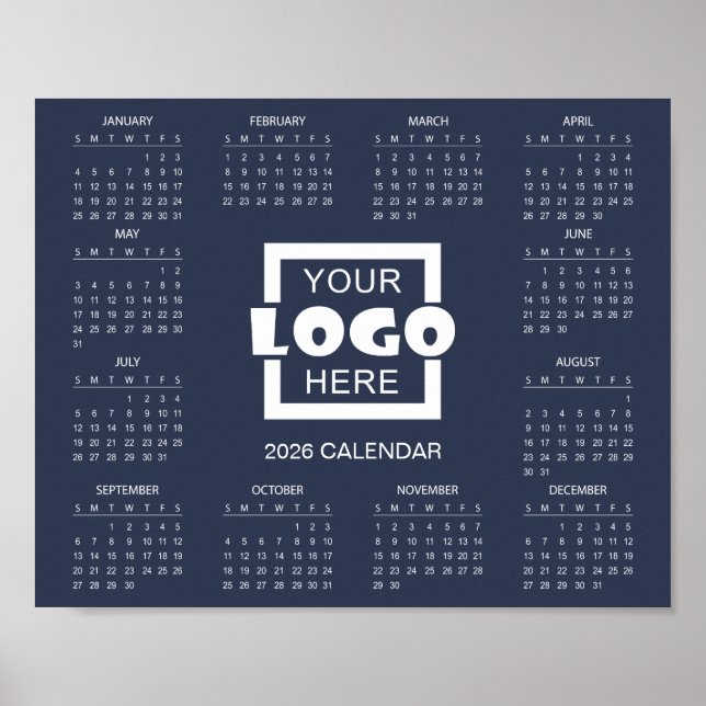 Add Your Own Business Logo 2026 Calendar Poster (Front)