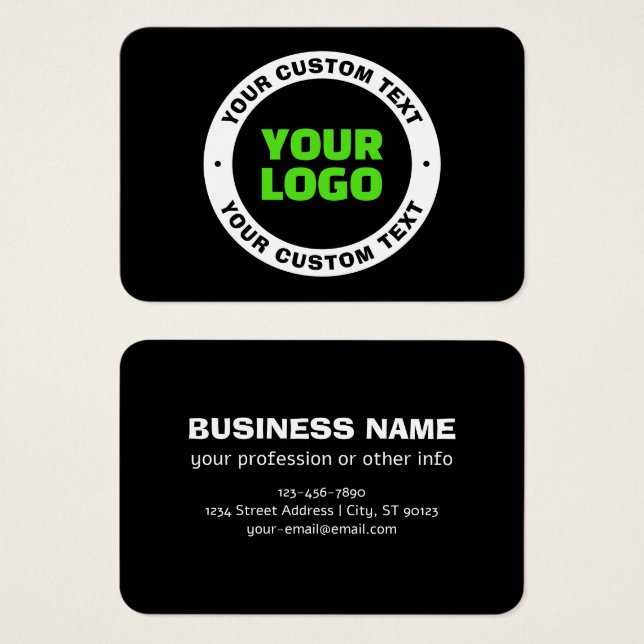 Add Your Own Business Logo or Uploaded Design (Front & Back)