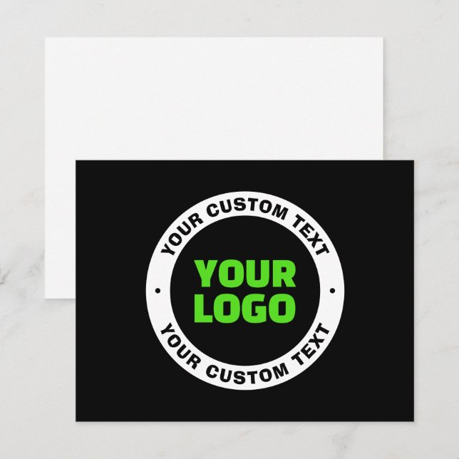 Add Your Own Business Logo or Uploaded Design Card (Front/Back)