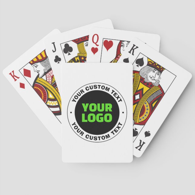 Add Your Own Business Logo or Uploaded Design Playing Cards (Back)