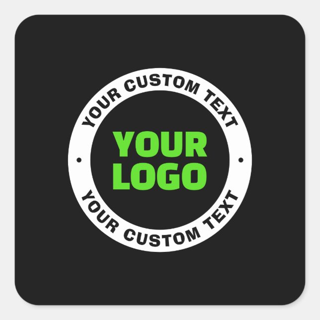 Add Your Own Business Logo or Uploaded Design Square Sticker (Front)