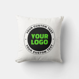 Add Your Own Business Logo or Uploaded Design Throw Pillow