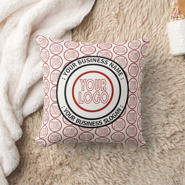 Add Your Own Business Personalized Logo Branding Throw Pillow (Blanket)