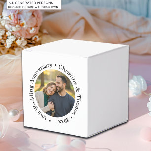 Add Your Own Couple Photo 10th Wedding Anniversary Favor Box