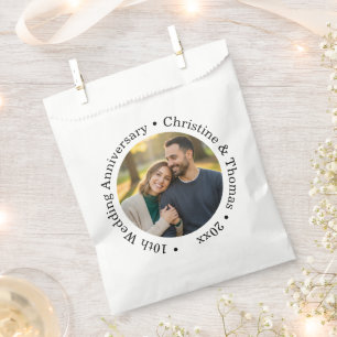 Add Your Own Couple Photo 10th Wedding Anniversary Favour Bag