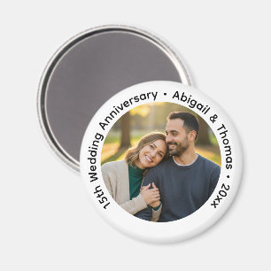 Add Your Own Couple Photo 15th Wedding Anniversary Magnet