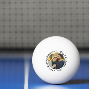 Add Your Own Couple Photo 15th Wedding Anniversary Ping Pong Ball