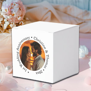 Add Your Own Couple Photo 1st Wedding Anniversary Favor Box