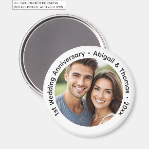 Add Your Own Couple Photo 1st Wedding Anniversary  Magnet