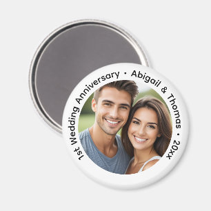 Add Your Own Couple Photo 1st Wedding Anniversary Magnet