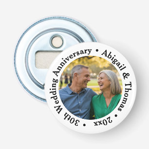 Add Your Own Couple Photo 30th Wedding Anniversary Bottle Opener