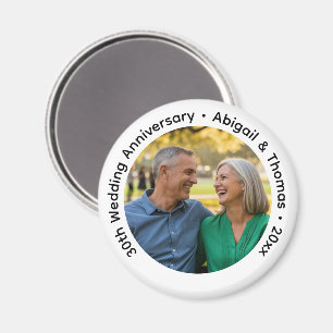 Add Your Own Couple Photo 30th Wedding Anniversary Magnet