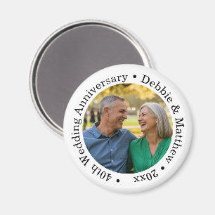 Add Your Own Couple Photo 40th Wedding Anniversary Magnet