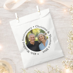 Add Your Own Couple Photo 45th Wedding Anniversary Favour Bag