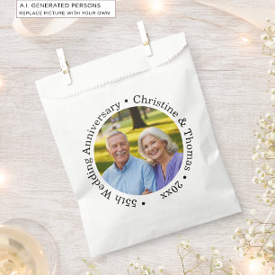 Add Your Own Couple Photo 55th Wedding Anniversary Favour Bag