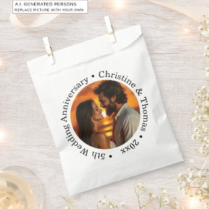 Add Your Own Couple Photo 5th Wedding Anniversary  Favour Bag