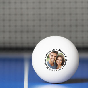Add Your Own Couple Photo 5th Wedding Anniversary  Ping Pong Ball