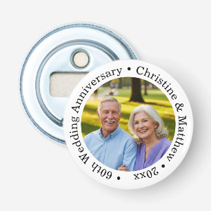 Add Your Own Couple Photo 60th Wedding Anniversary Bottle Opener