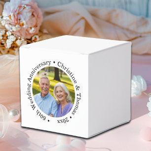 Add Your Own Couple Photo 60th Wedding Anniversary Favor Box
