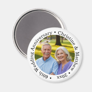 Add Your Own Couple Photo 60th Wedding Anniversary Magnet