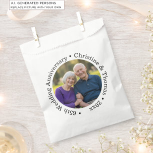 Add Your Own Couple Photo 65th Wedding Anniversary Favour Bag