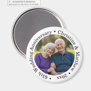Add Your Own Couple Photo 65th Wedding Anniversary Magnet