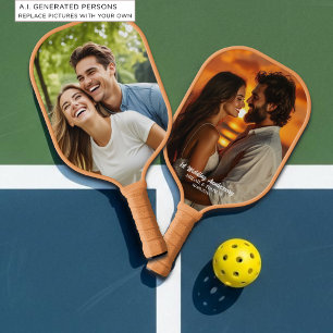 Add Your Own Couple Photo Wedding Anniversary  Pickleball Paddle