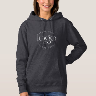 Add Your Own Custom Business Logo Modern Black Hoodie