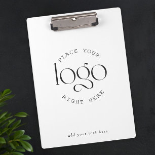 Add Your Own Custom Business Logo Modern White Clipboard