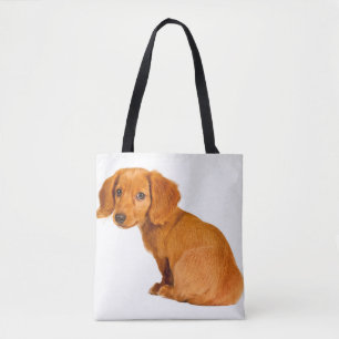 Add Your Own Custom Dog Photo Dachshund Puppy Tote Bag