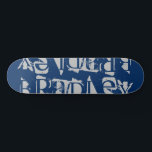 Add Your Own Custom Name Personalized Blue Silver Skateboard<br><div class="desc">Add Your Own Custom Name Personalized Skateboard features your personalized name in modern silver typography on a simple blue background. Personalize by editing the text in the text box provided. Give a custom made gift, personalized skateboard to your favourite skateboarder for Christmas, birthday or your BFF. Designed by ©Evco Studio...</div>