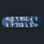 Add Your Own Custom Name Personalized Blue Silver Skateboard<br><div class="desc">Add Your Own Custom Name Personalized Skateboard features your personalized name in modern silver typography on a simple blue background. Personalize by editing the text in the text box provided. Give a custom made gift, personalized skateboard to your favourite skateboarder for Christmas, birthday or your BFF. Designed by ©Evco Studio...</div>