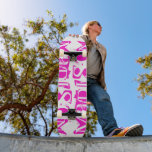 Add Your Own Custom Name Personalized Hot Pink Skateboard<br><div class="desc">Add Your Own Custom Name Personalized Skateboard features your personalized name in modern hot pink typography on a simple white background. Personalize by editing the text in the text box provided. Give a custom made gift, personalized skateboard to your favourite skateboarder for Christmas, birthday or your BFF. Designed by ©Evco...</div>