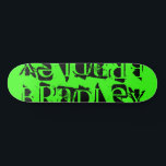 Add Your Own Custom Name Personalized Neon Green Skateboard<br><div class="desc">Add Your Own Custom Name Personalized Skateboard features your personalized name in modern black typography on a simple neon green background. Personalize by editing the text in the text box provided. Give a custom made gift, personalized skateboard to your favourite skateboarder for Christmas, birthday or your BFF. Designed by ©Evco...</div>