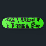 Add Your Own Custom Name Personalized Neon Green Skateboard<br><div class="desc">Add Your Own Custom Name Personalized Skateboard features your personalized name in modern black typography on a simple neon green background. Personalize by editing the text in the text box provided. Give a custom made gift, personalized skateboard to your favourite skateboarder for Christmas, birthday or your BFF. Designed by ©Evco...</div>