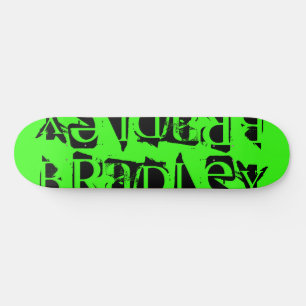 Add Your Own Custom Name Personalized Neon Green Skateboard