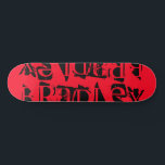 Add Your Own Custom Name Personalized Red Black Skateboard<br><div class="desc">Add Your Own Custom Name Personalized Skateboard features your personalized name in modern black typography on a simple red background. Personalize by editing the text in the text box provided. Give a custom made gift, personalized skateboard to your favourite skateboarder for Christmas, birthday or your BFF. Designed by ©Evco Studio...</div>