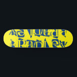 Add Your Own Custom Name Personalized Yellow Blue Skateboard<br><div class="desc">Add Your Own Custom Name Personalized Skateboard features your personalized name in modern blue typography on a simple yellow background. Personalize by editing the text in the text box provided. Give a custom made gift, personalized skateboard to your favourite skateboarder for Christmas, birthday or your BFF. Designed by ©Evco Studio...</div>